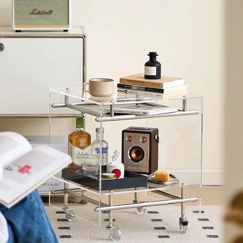 Ins стильный кофейный столик для гостиной стеклянный боковой хранения аксессуары