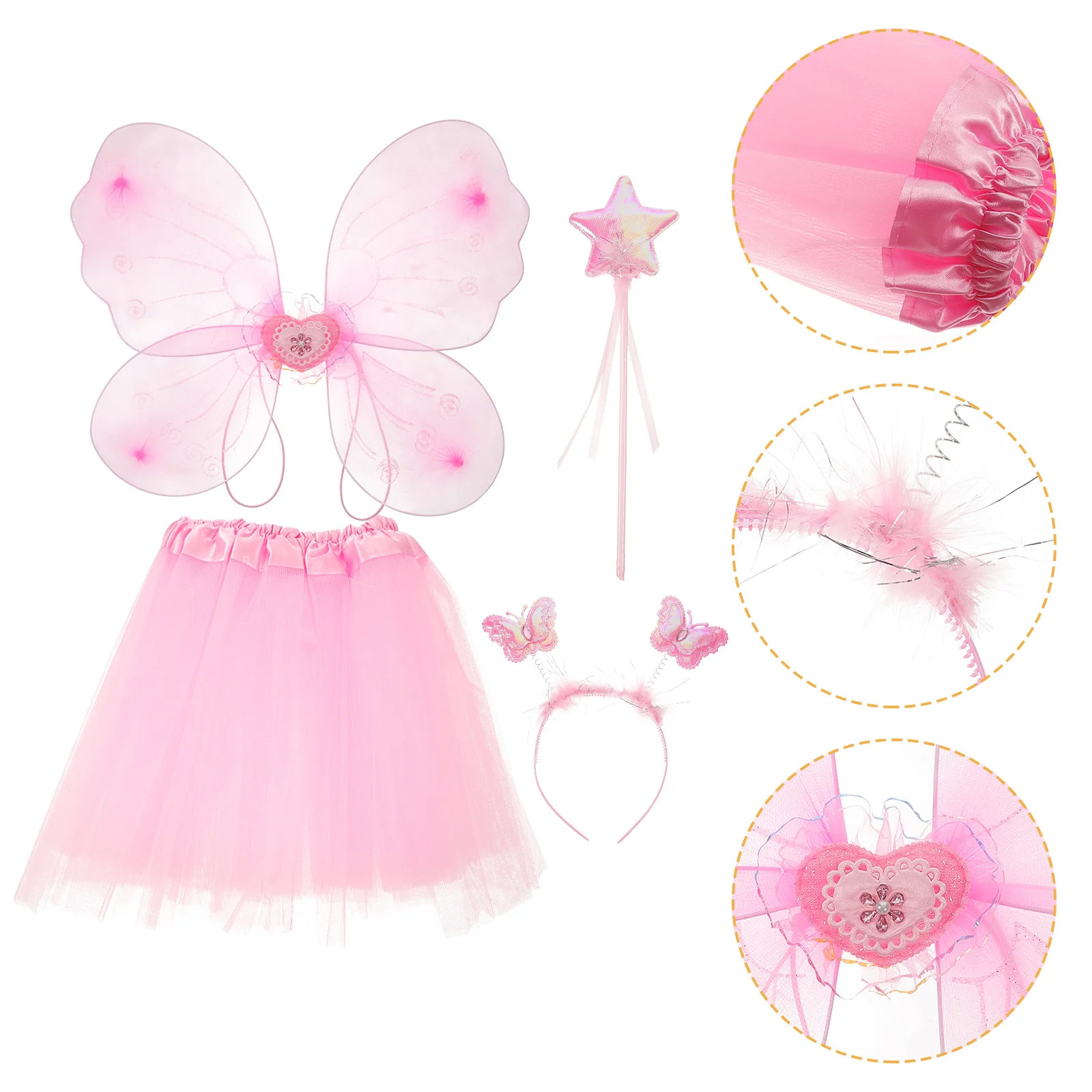

Тюлевая юбка-пачка с крыльями бабочки, комплект из четырех предметов, женское платье для представлений