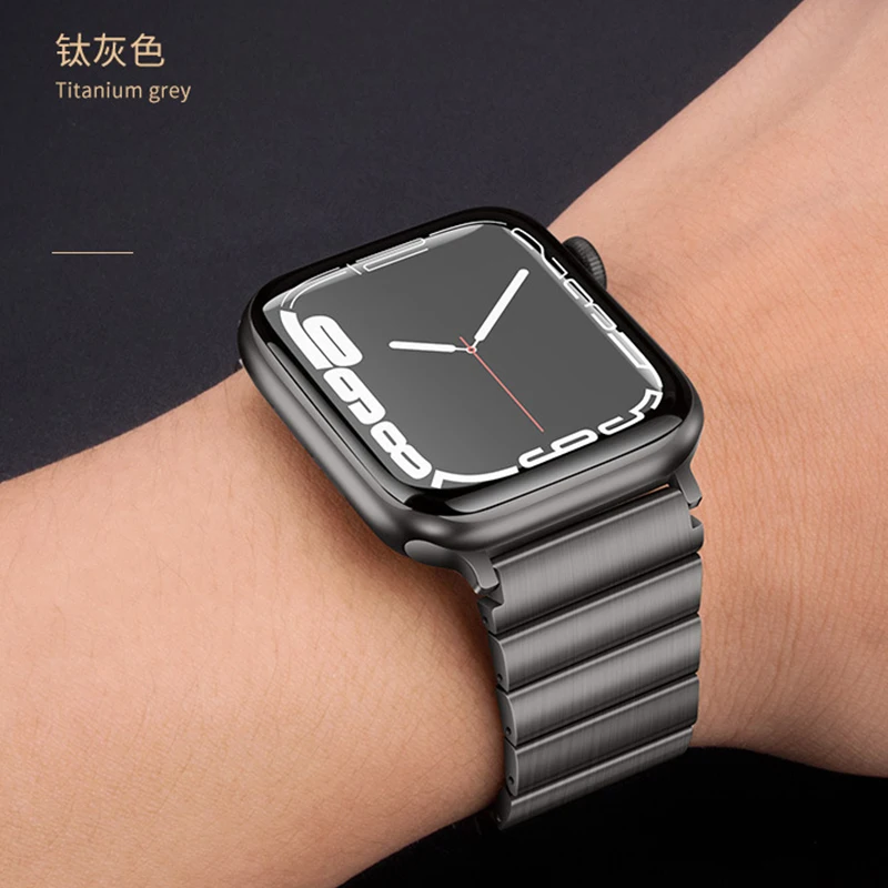 Ultra Light Titanium Strap For Apple Watch 7 44mm 42mm 40mm 38mm 49mm Ttanium Business Watchband for iWatch Series 8 7 6543 Se