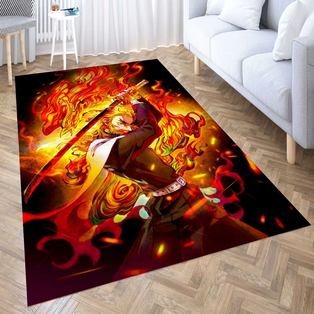

Demon Slayer Area Rug for Living Room Floor Mat Carpet for Bedroom Bedside Entrance Doormat Anti-slip Home Decor