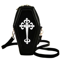 2022 new coffin shape purses and handbags for women hip hop rock cross rose red lolita chain crossbody bag ladies box flaps