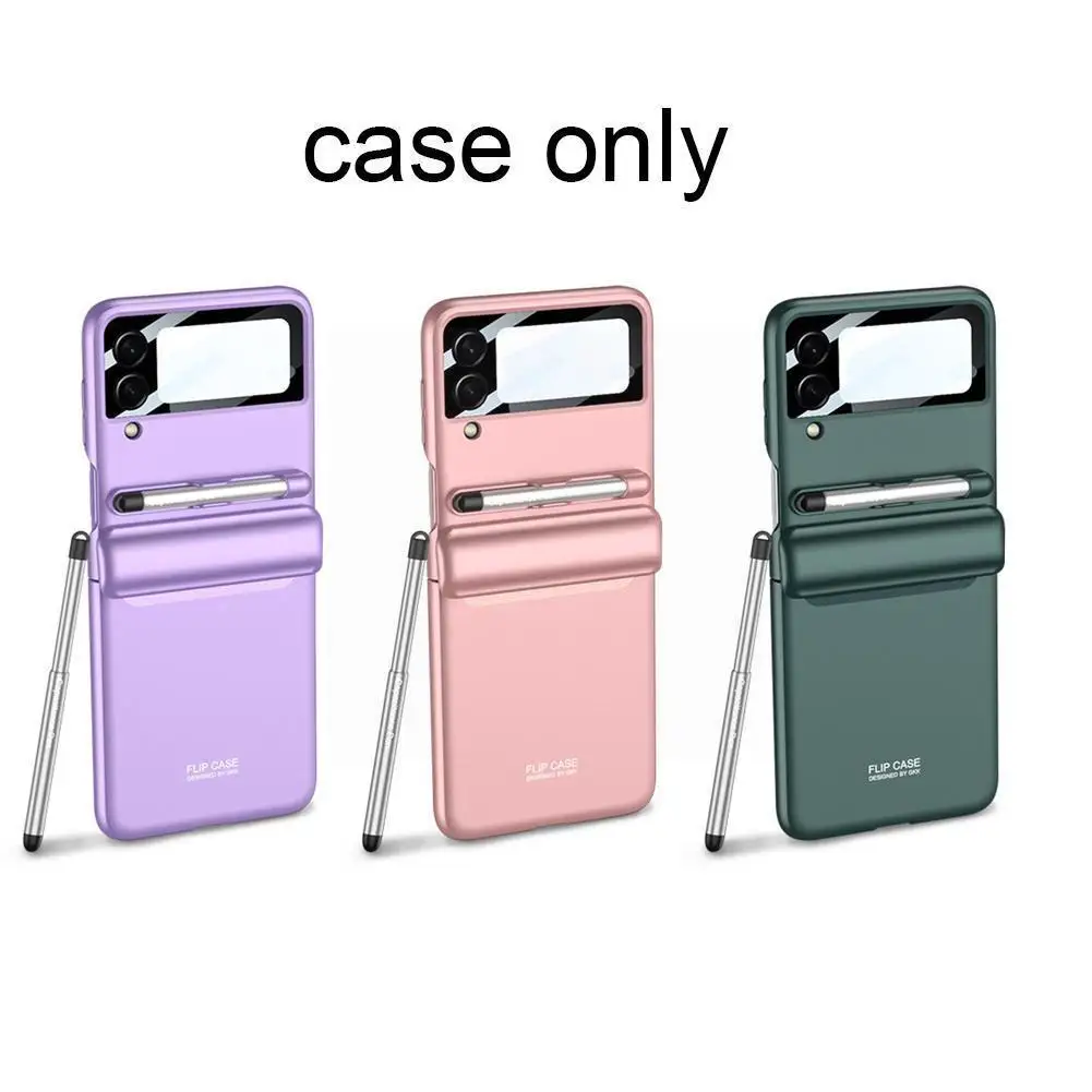 

Hard Back Case For Samsung Galaxy Z Flip3 Full Protection Cover Magnetic Hinge Pen Holder Shockproof Protective Back Cover S9X7