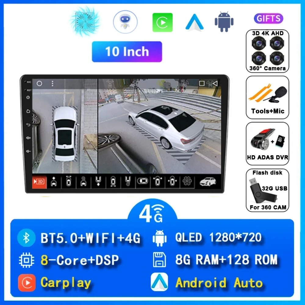 

9/10 ''2 Din Android 15 авто автомобильный радиоприемник мультимедийное видео универсальный стерео Carplay gps для Volkswagen Nissan Hyundai Kia toyota