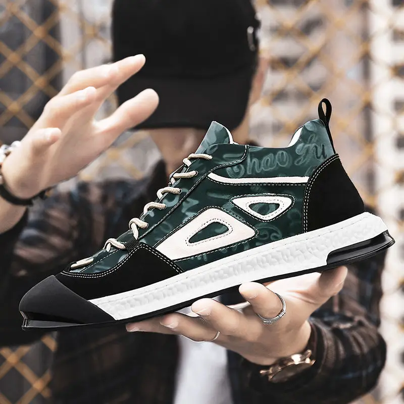 

Men Casual Shoes New Lace-up Trend Platform Outdoor Fitness Shoes Men Fashion Sneakers Classic Damping Shoes Men Vulcanize Shoes