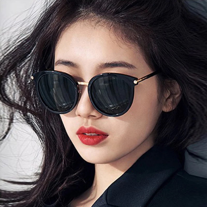 

Солнцезащитные очки «кошачий глаз» женские, винтажные Роскошные брендовые дизайнерские очки в металлической оправе, с поляризационными ли...