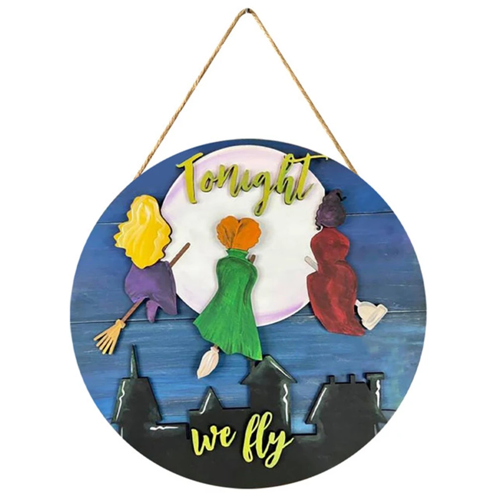 

Декоративный знак для крыльца, персонализированный костюм ведьмы на Хэллоуин, простой деревянный сад, фотоосенний список-4