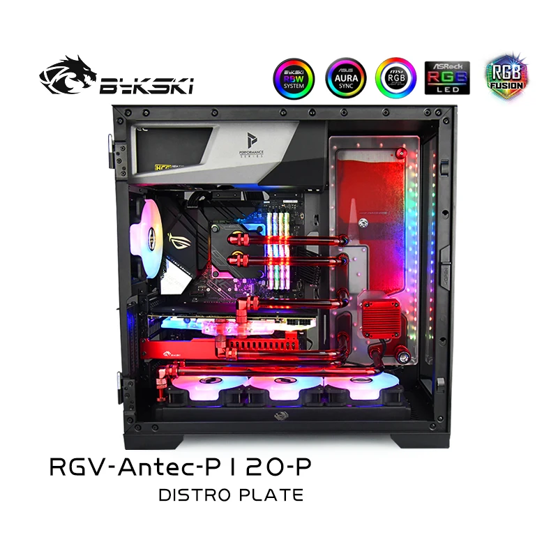 Bykski RGV-Antec-P120-P, Distro Plate For Antec P120 Case,MOD Waterway Board PC Water Cooling Kit For Computer CPU GPU Cooler