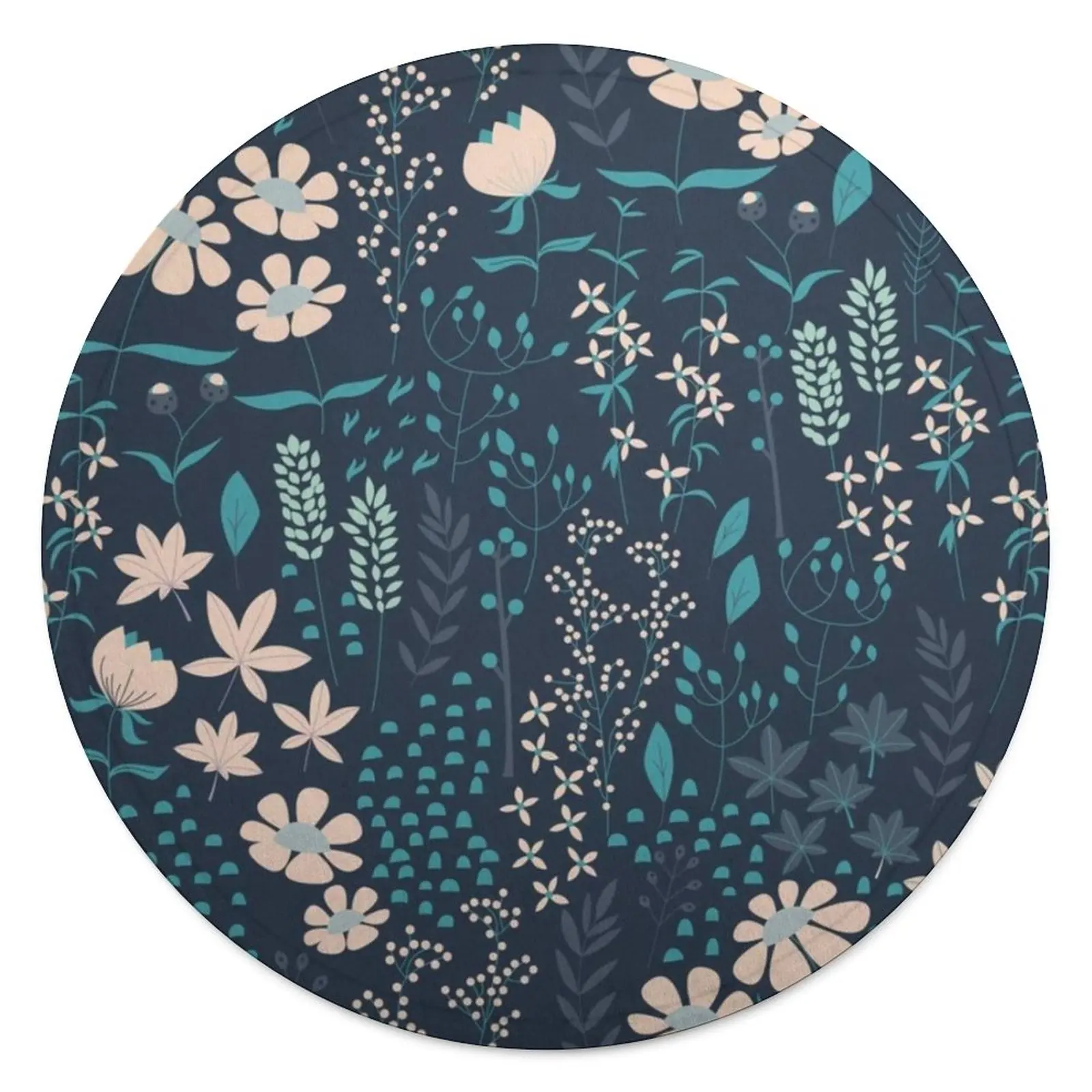 

Flower Garden Bohemian Blanket Fashion Cozy Round Bedspread Fleece Summer Soft Blanket