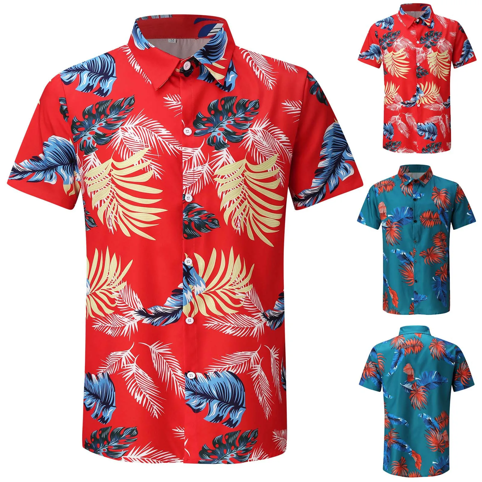 

2022 Summer Men Casual Shirts Fashion Hawaiian Printed Short-Sleeve Beach Holiday Floral Streetwear Camisa Masculina Men Tops