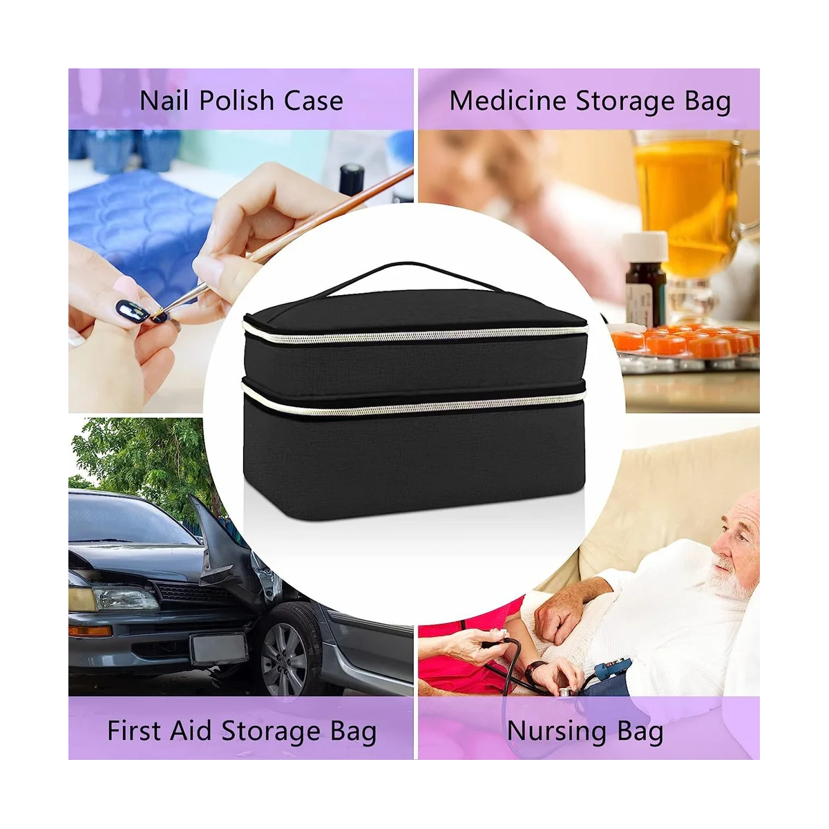 

Sewing Supplies Organizer Bag, Double-Layer Sewing Box Organizer Accessories Storage Bag,A