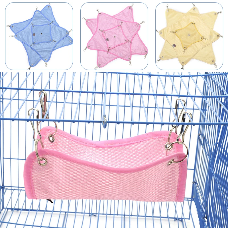 

Rodent Hammock Square Shape Summer Breathable Mesh Bed Chinchilla Hammock For Rat Hamster Ferret Small Animals Swing Toy