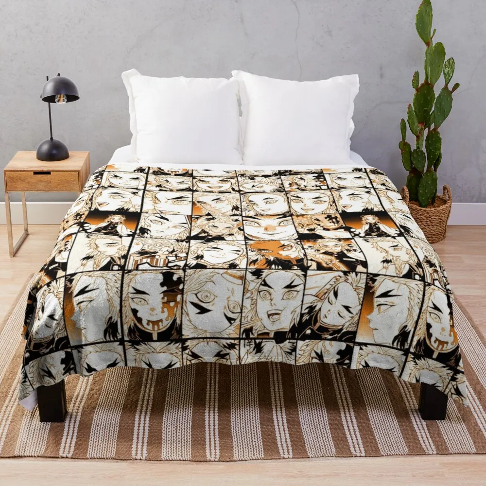 

Plaid Rengoku Kyojuro-Collage Color Version Polynesian Design Checkered Blanket Fleece Throw Blanket Throw Blankets