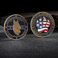 1pcs latest coins gift fashion medals protector of law enforcement guardians of night unite states police dog k9 challenge coins