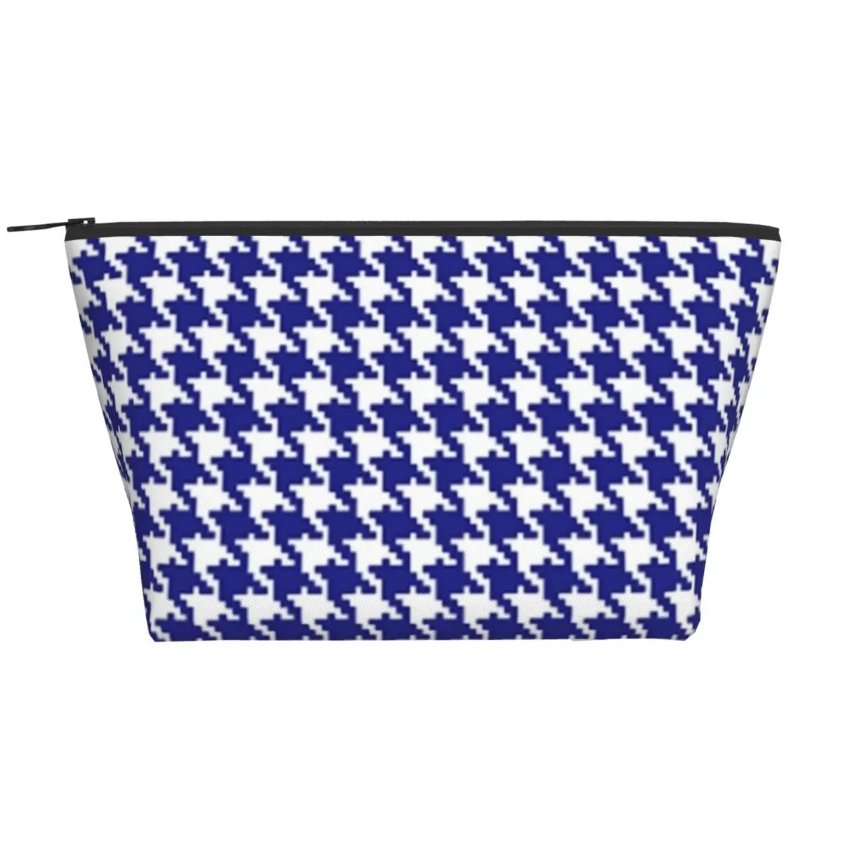 

Houndstooth Navy Classic Zip Storage Organizers Vintage Print Women's Makeup Bag Bathroom Large Capacity Cosmetic Bags