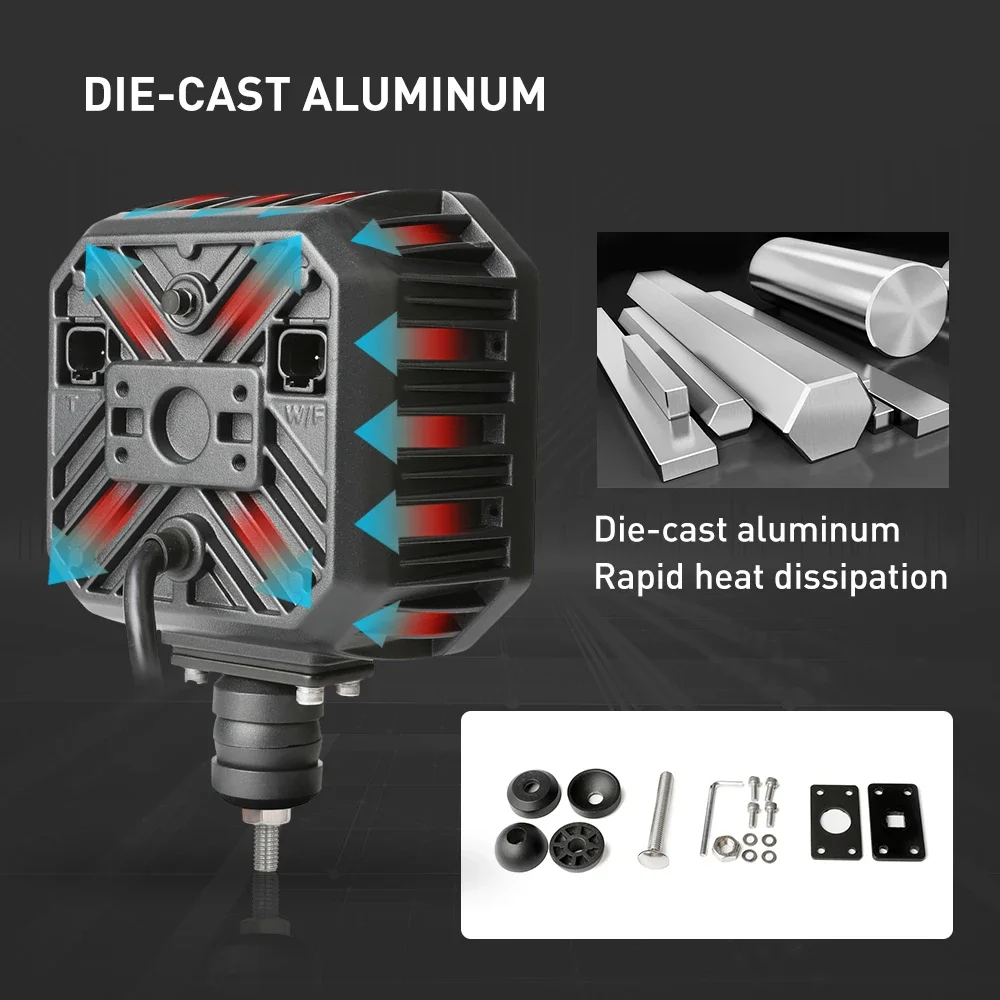 2200LM 40W R10 6-дюймовые фары дальнего света Квадратная вспомогательная лампа для