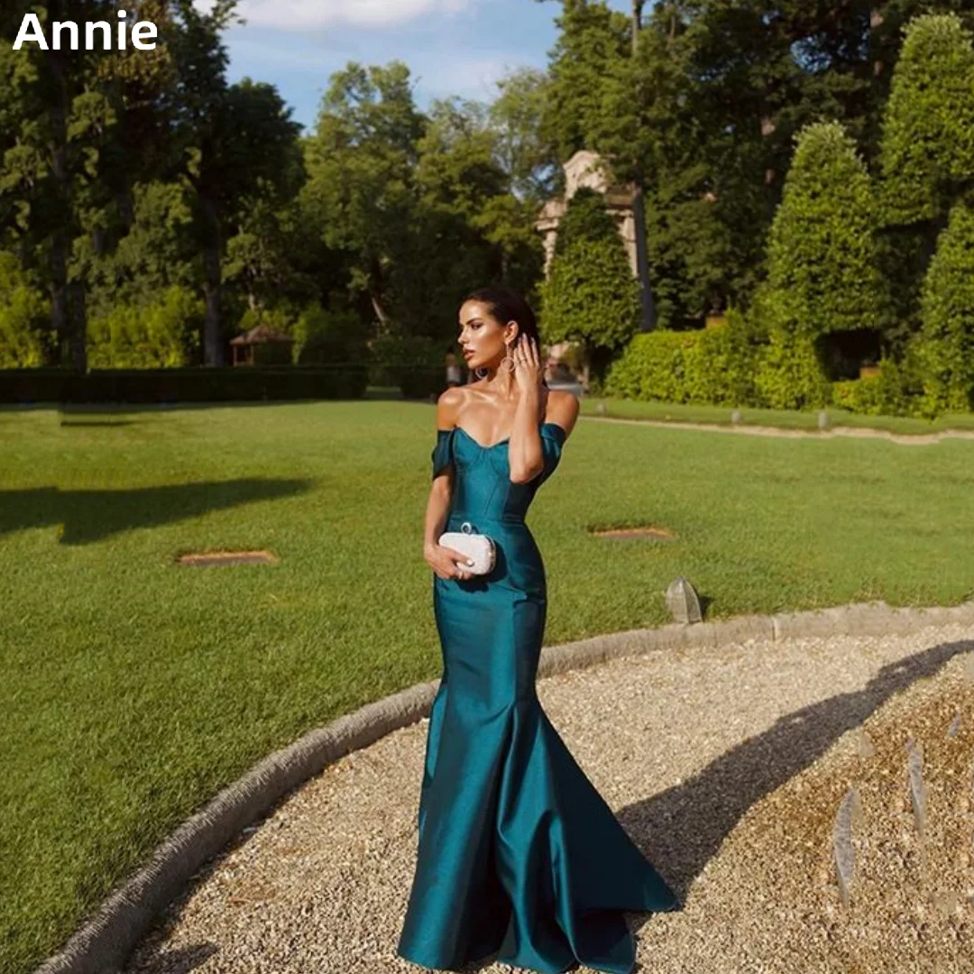 

Annie Sexy Strapless Prom Dresses Fish Tail Cocktail Custom Evening Dresses Green Dark Green Robe 2023 Damen Abendkleid