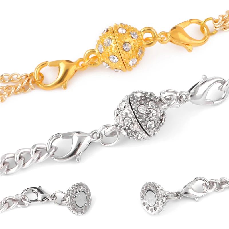 

2 набора круглых магнитных концевых соединителей для изготовления кожаных браслетов, ожерелий, ювелирных изделий, фурнитура «сделай сам»