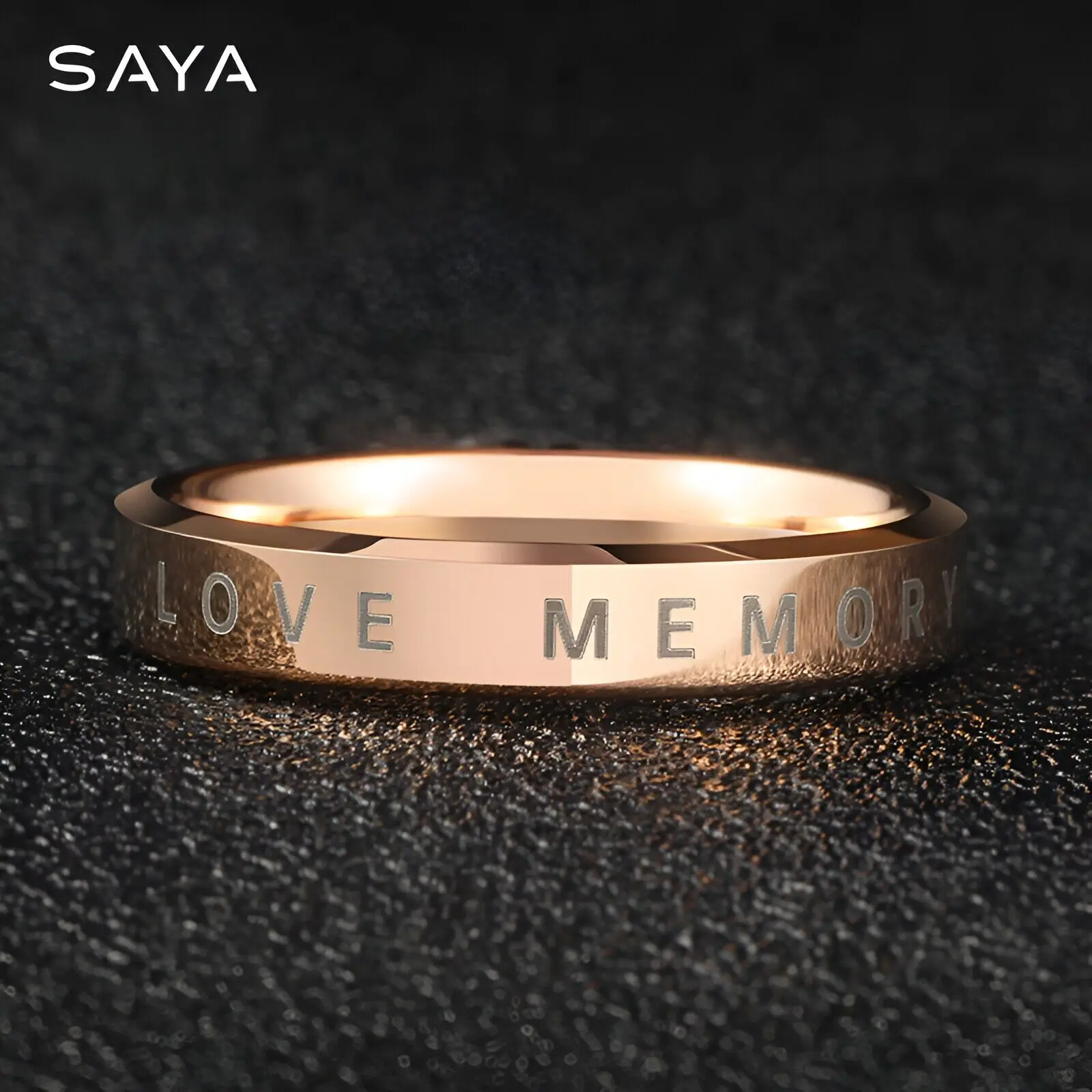 2023 New Tungsten Gold Rings Men And Women Oath of Love Fashion Shining Retro Party Wedding Deep carving,Engraving,Free Shipping