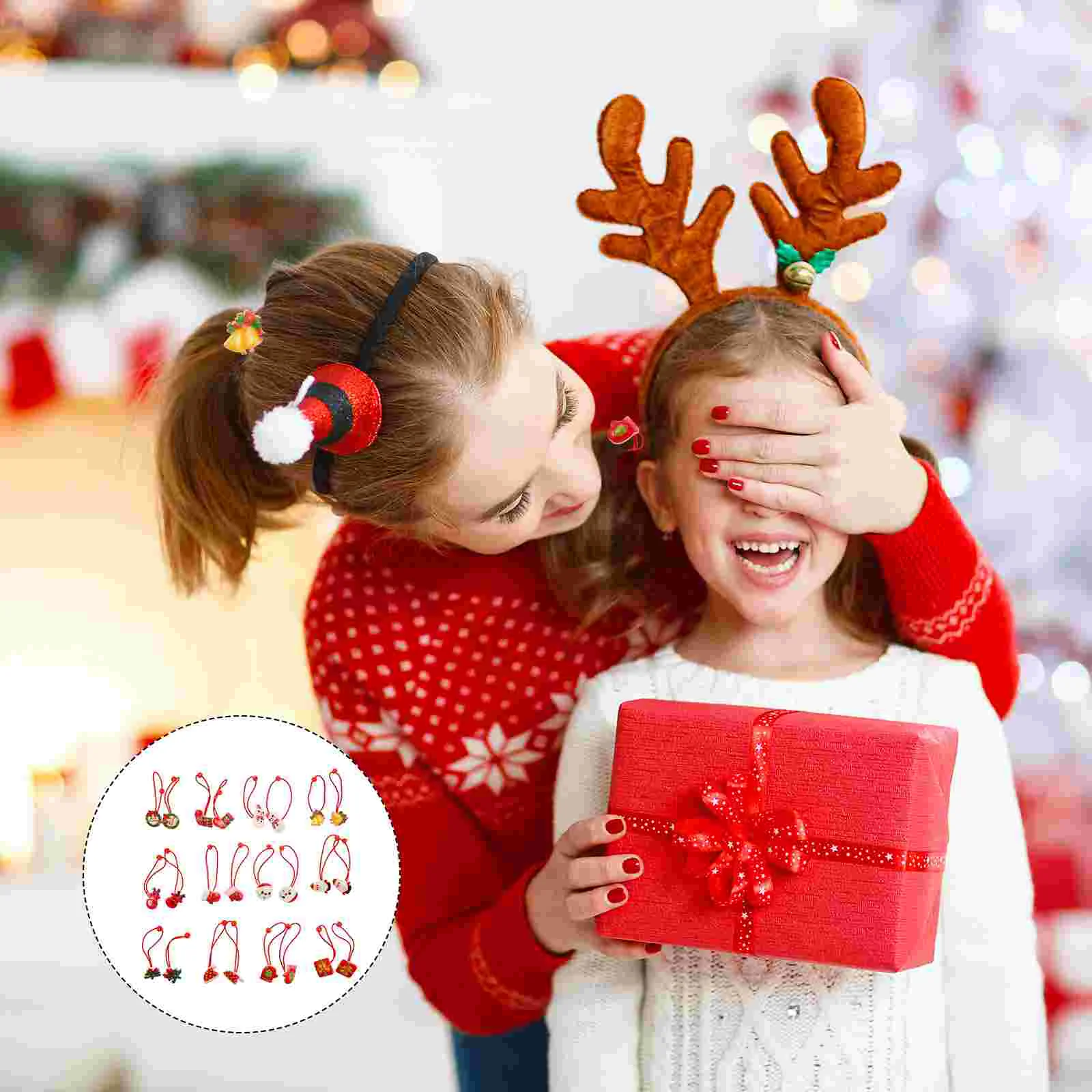 

Hair Christmas Ropes Ties Ponytail Holder Elastic Tie Women Accessories Bands Babygirls