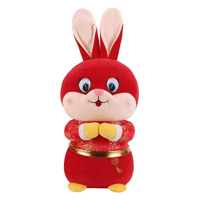 

Мягкая игрушка-кролик, 9,84 дюймов, китайская Новогодняя набивная кукла, пушистый кролик, животные, Huggers, новогодний подарок на день рождения, Рождество, Пасху