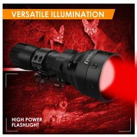 uniquefire 1407 led flashlight powerful outdoor red light 3modes adjustable torch for camping hunting traveling lighting