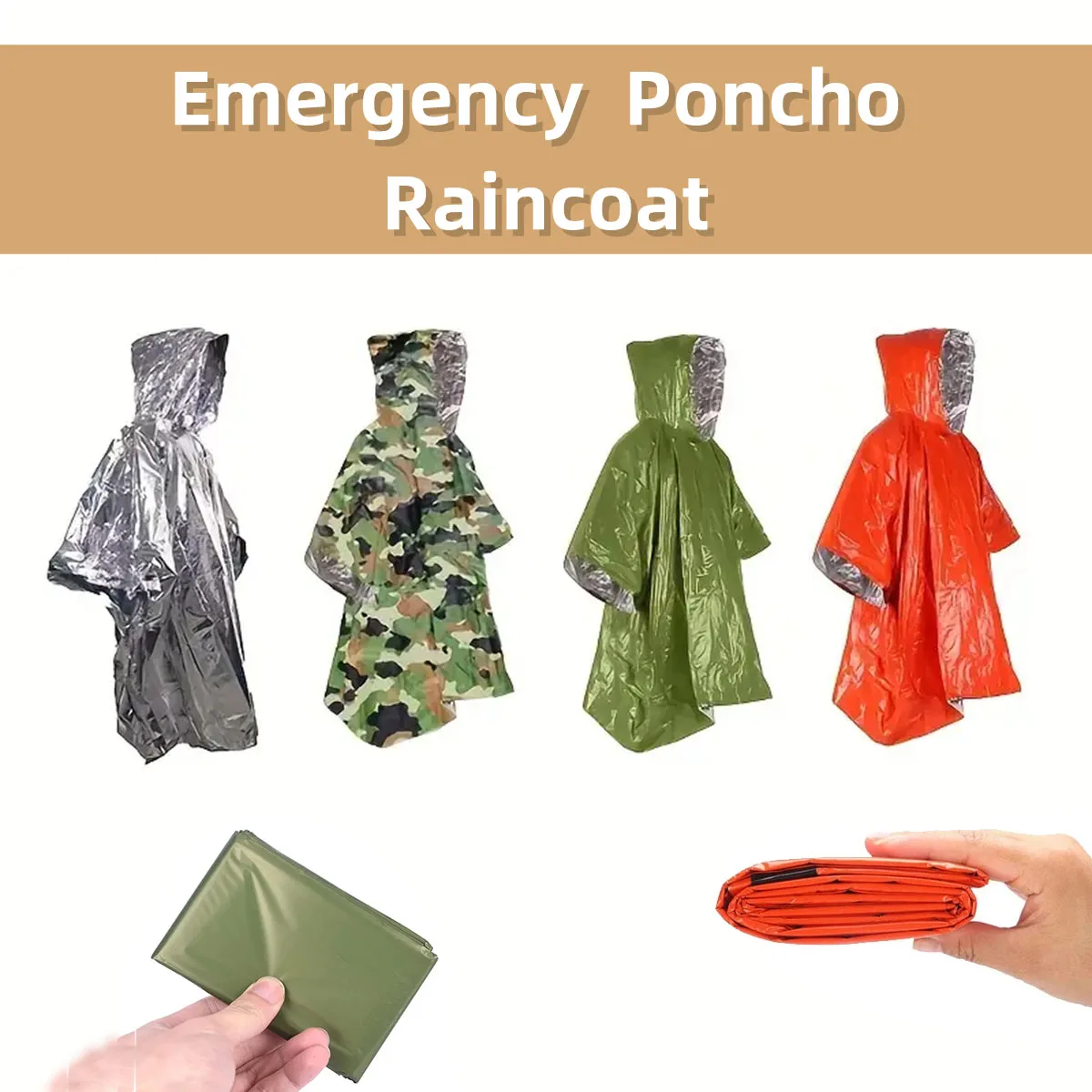 4 Шт. Аварийное Пончо Плащ Одеяло С Термобелем Снаряжение Для Выживания На