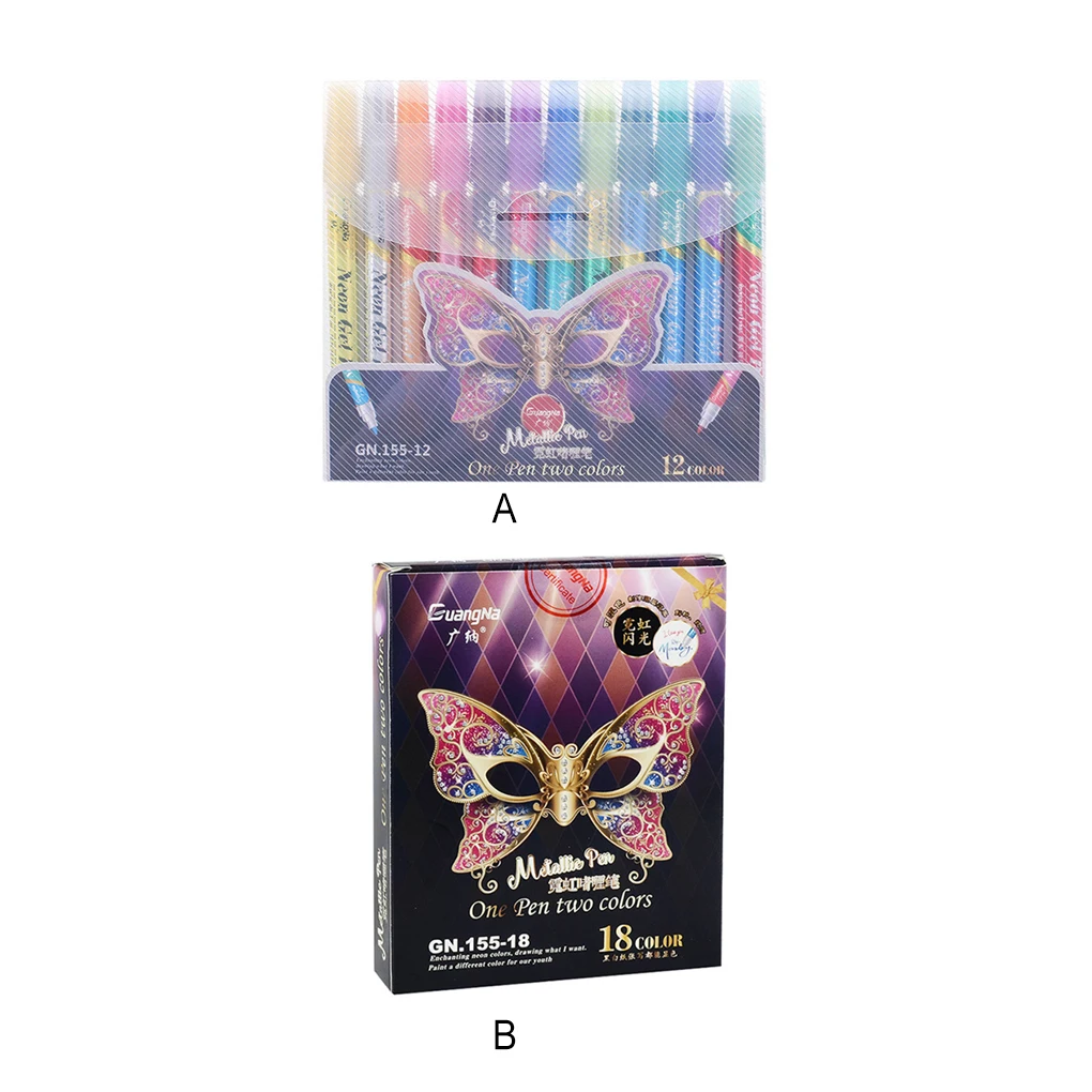 

Glitter Markers 12 18 Colors Metallic Drawing for Card Making Handcraft