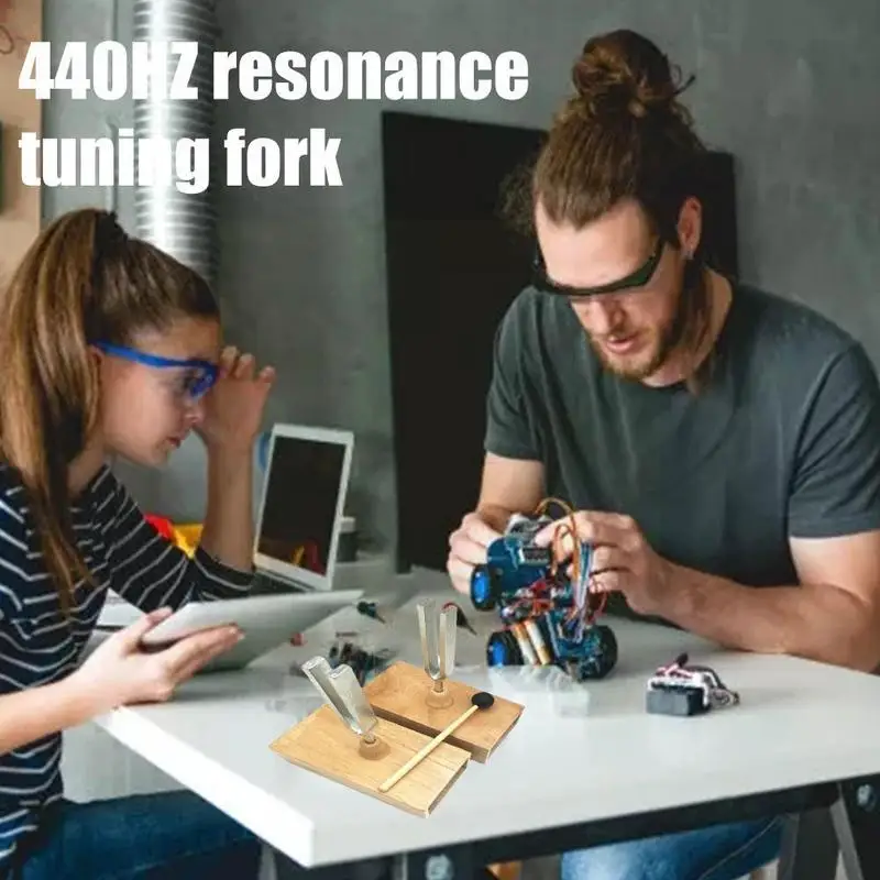 440 Гц резонансная вилка с деревянной резонансной коробкой экспериментальный