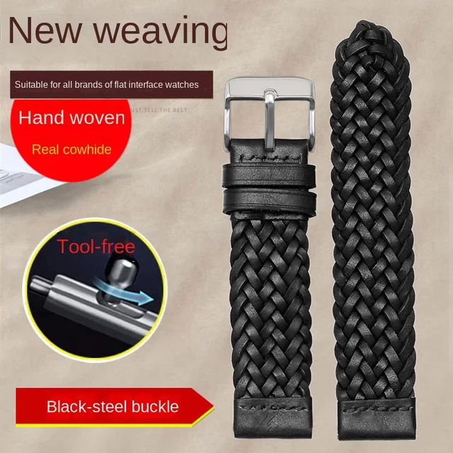 Быстросъемный плетеный кожаный ремешок для смарт-часов Fossil