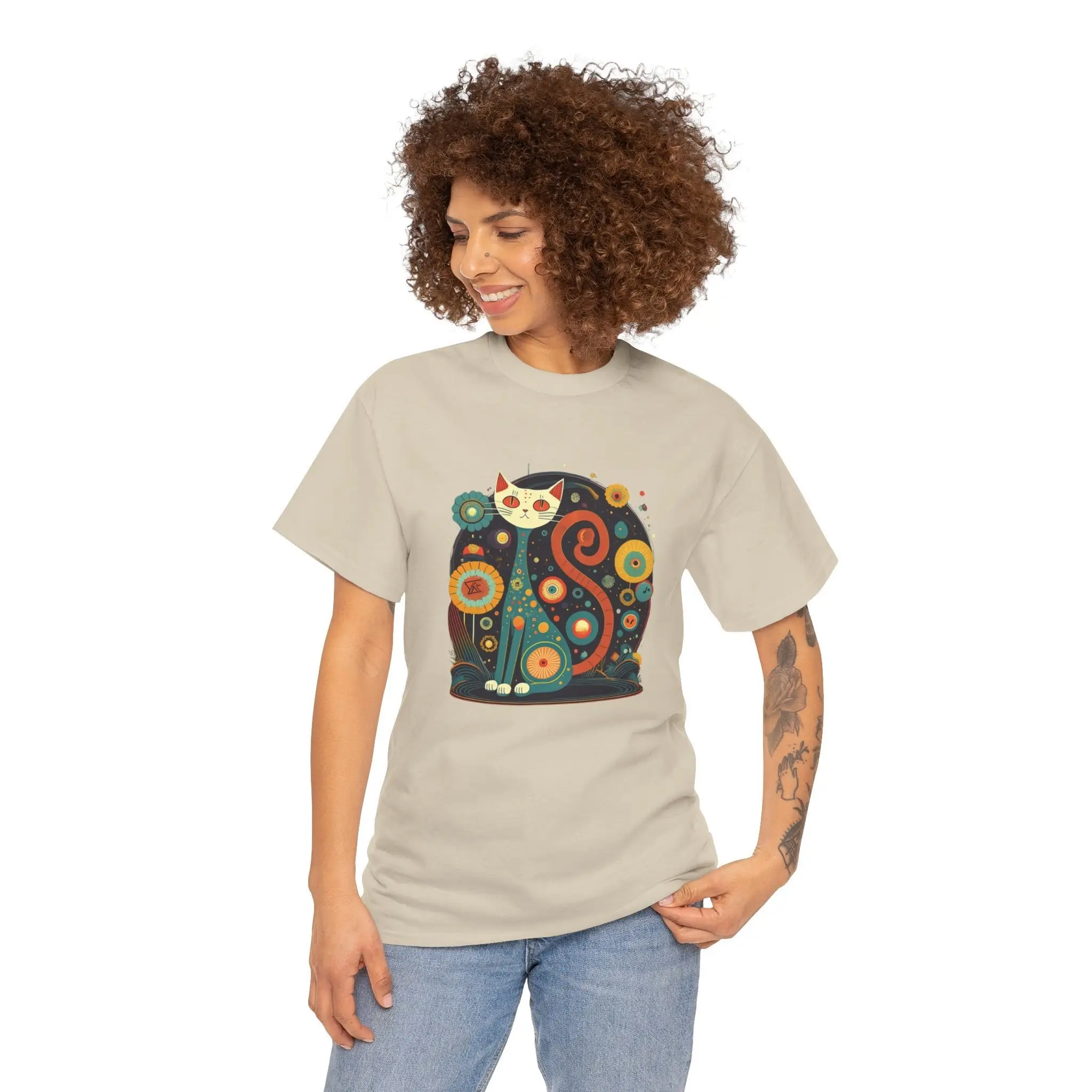 Фото Винтажная футболка CaT Atomic Comfort Colors Cute Art For Lover Mom Sublimation №1