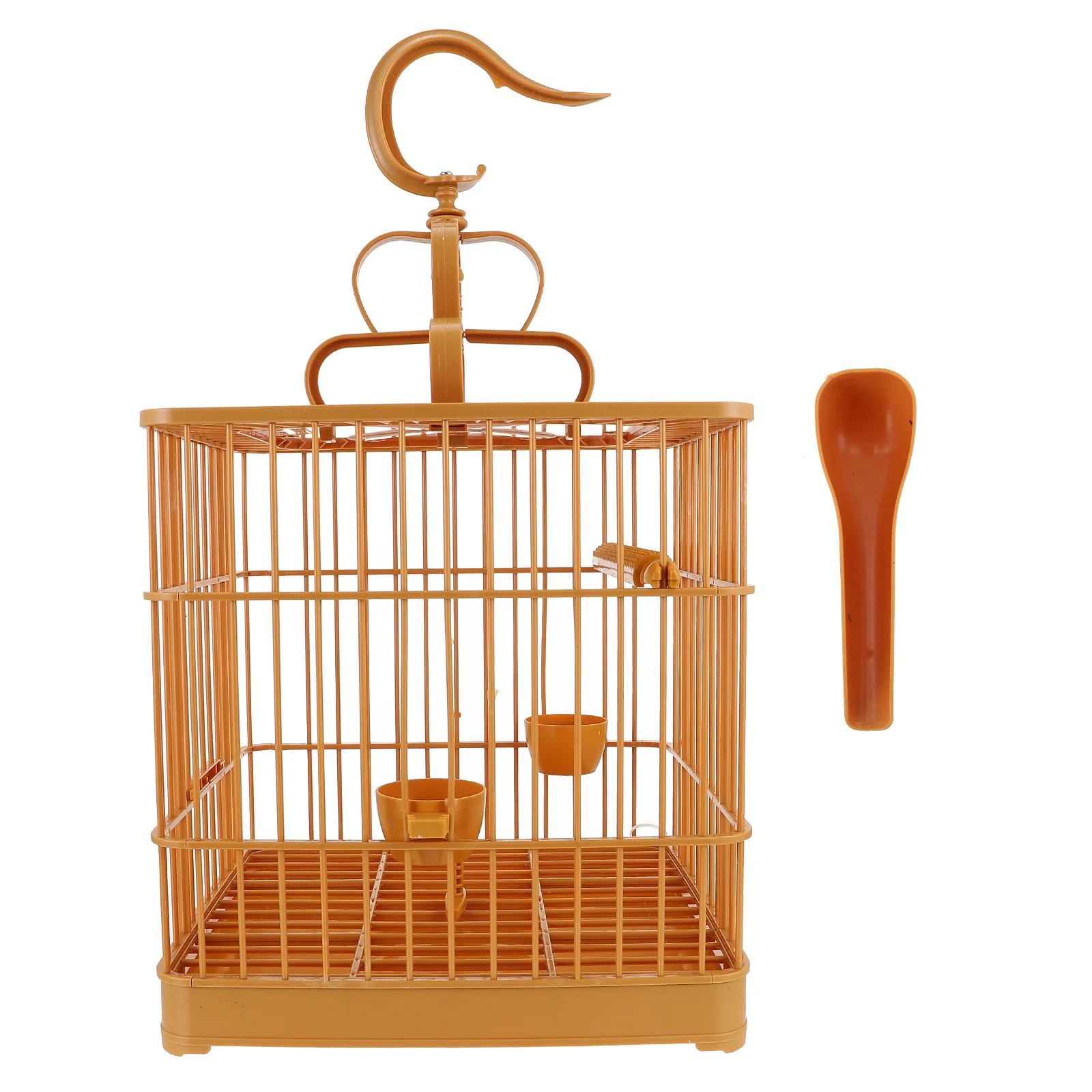 

1 Set Parrot Bird Cage Plastic Pet Cockatiel Budgie Cage with Hanging Hook