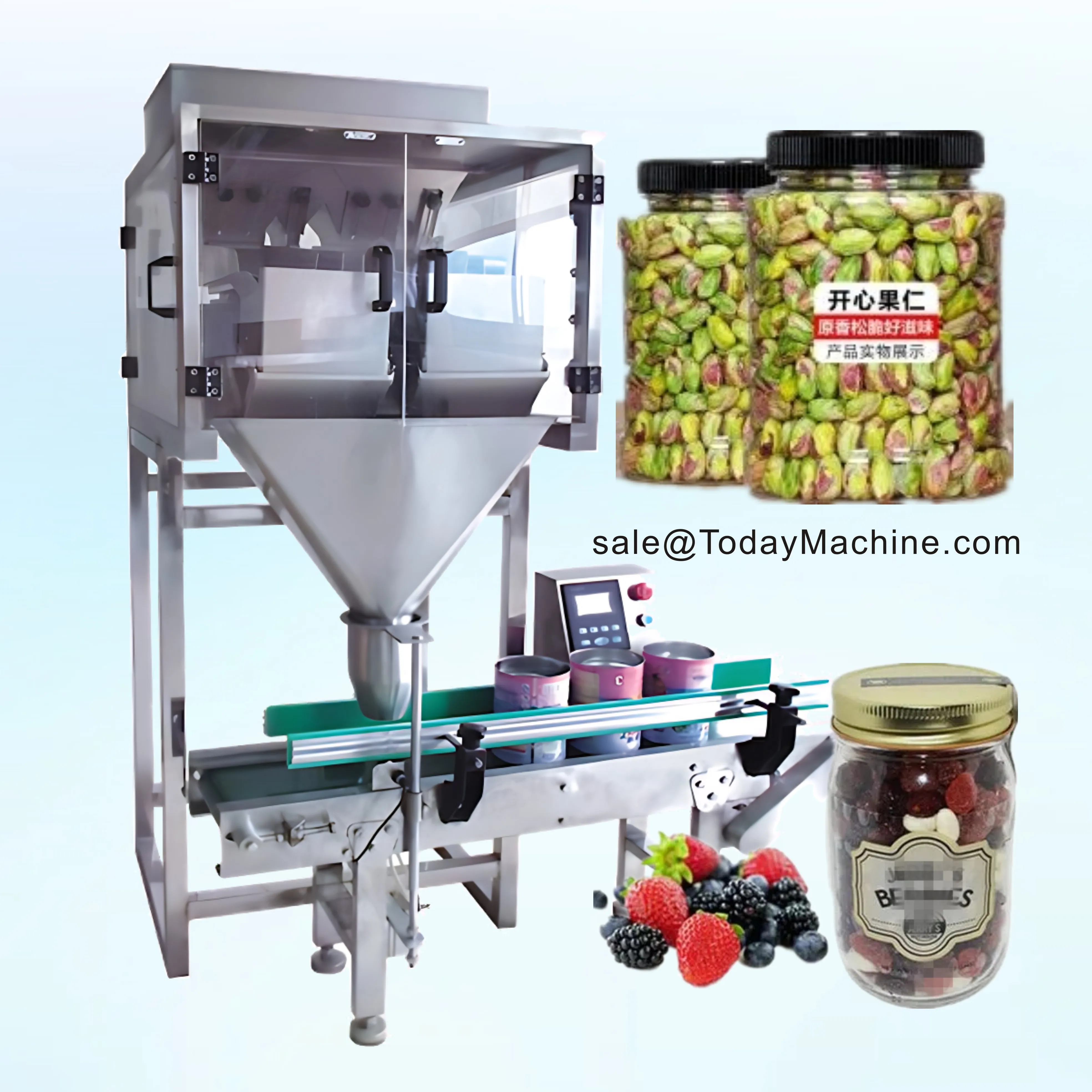 LT-G1000 Автоматическая банка с одной головкой кукурузный бункер для стеклянных