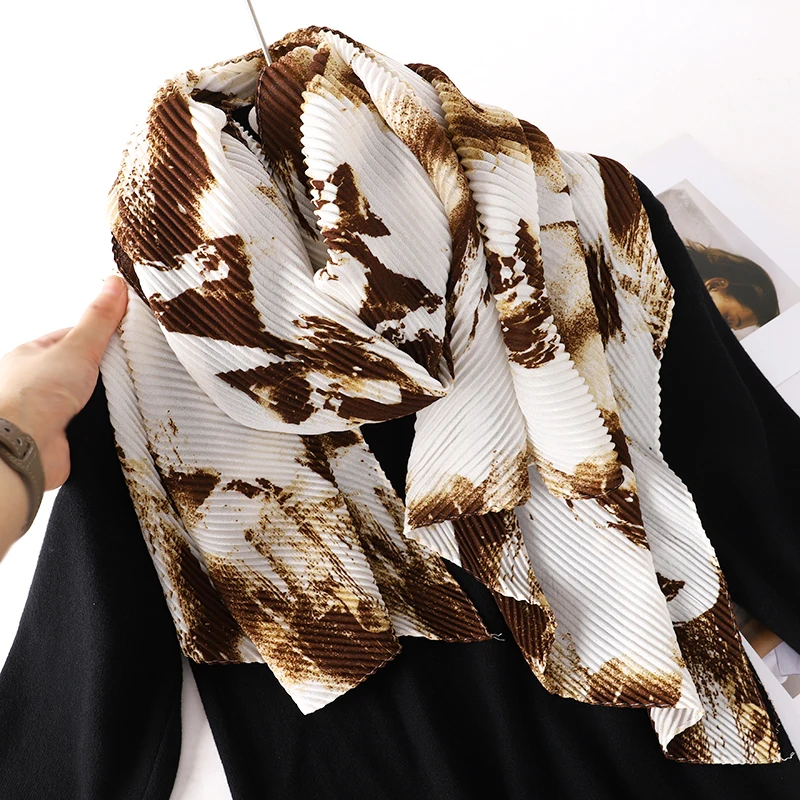 

Fashion Cotton Scarf Women Autumn Winter Crinkle Shawl Hijab Solid Wraps Foulard Beach Stoles Travel Pashmina Echarpe 2022 New