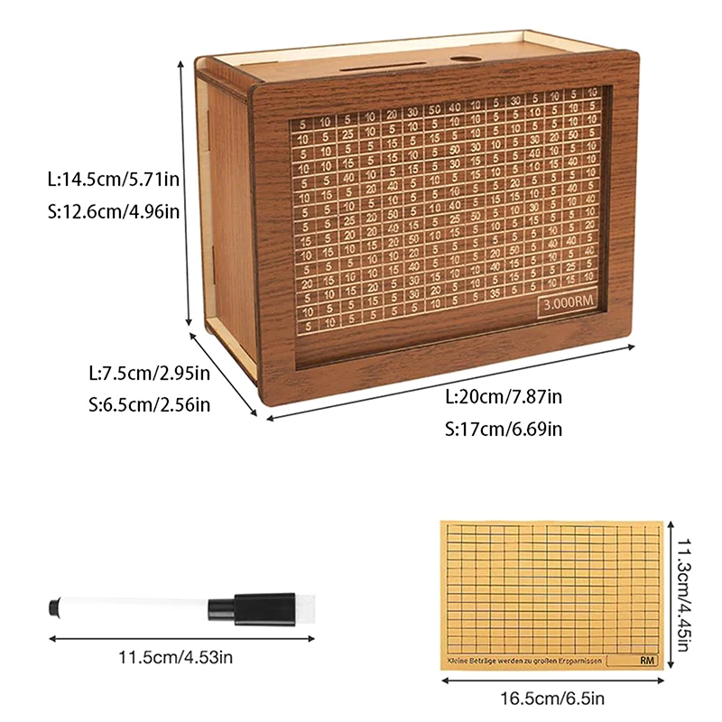 500/1000/2000/3000/5000/10000 Копилка Ringgit Mal Box деревянная копилка многоразовая с коробочками