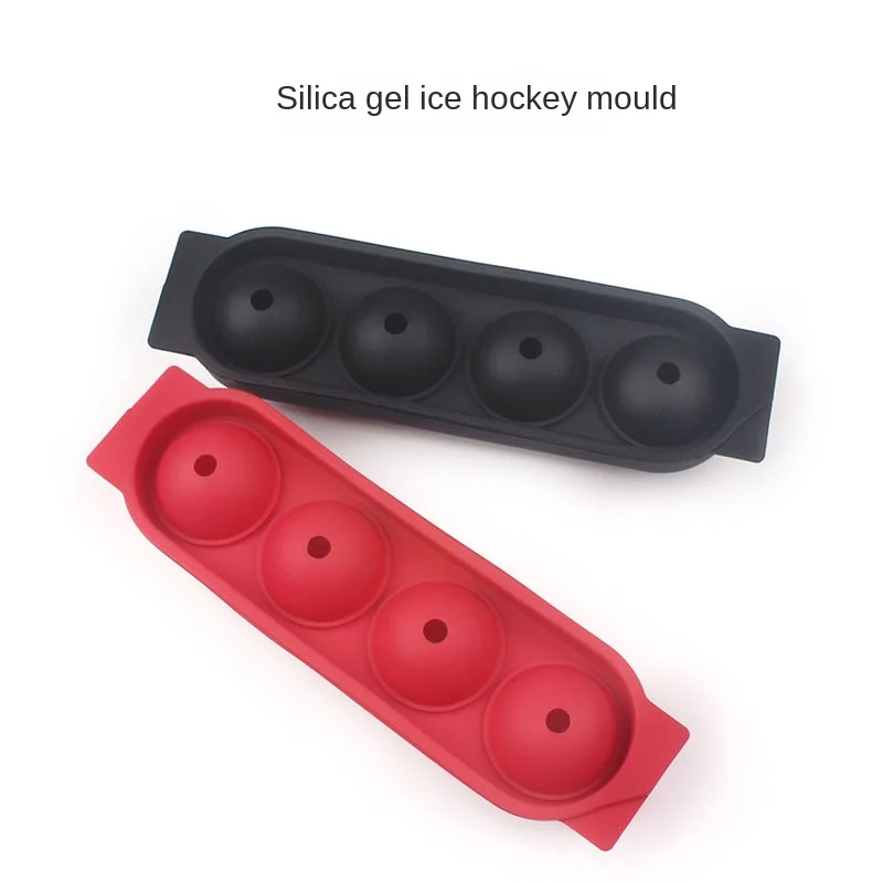 

Ice Hockey Mold Household 4-hole Silicone Ice Hockey Mold Whiskey Ice Tray Ice Hockey Bar Ice Maker Round Ice Tray