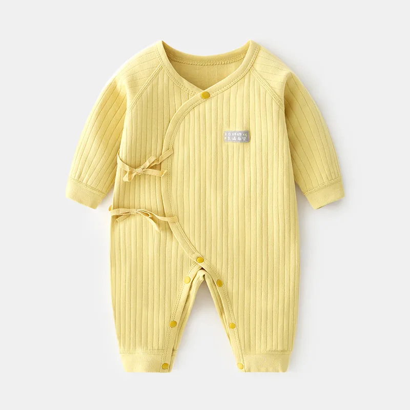 

Baby Clothes 0 to 12 Months 100% Cotton Clothes For Newborn Baby Solid Color Bodysuits & One-pieces Autumn& Winter Jumpsuits