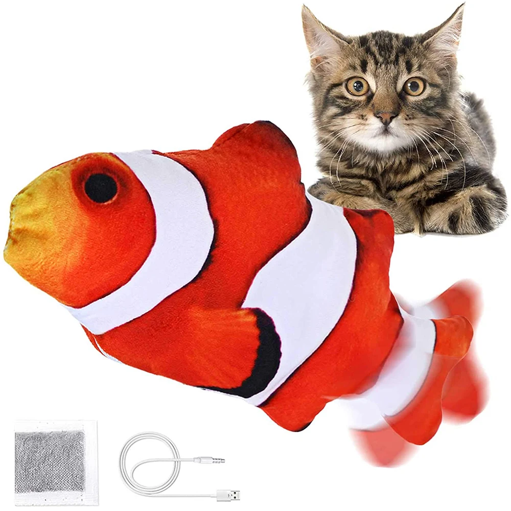 

Электрическая движущаяся рыба, Интерактивная Реалистичная игрушка для кошек, забавные интерактивные игрушки для домашних животных для упр...