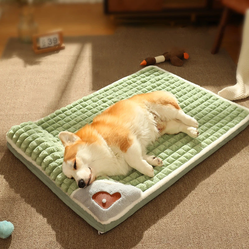 

Съемная кровать моющаяся утолщенная кошка средний коврик диван кровать для сна собака для зимних собак маленький глубокий питомец большой теплый пух