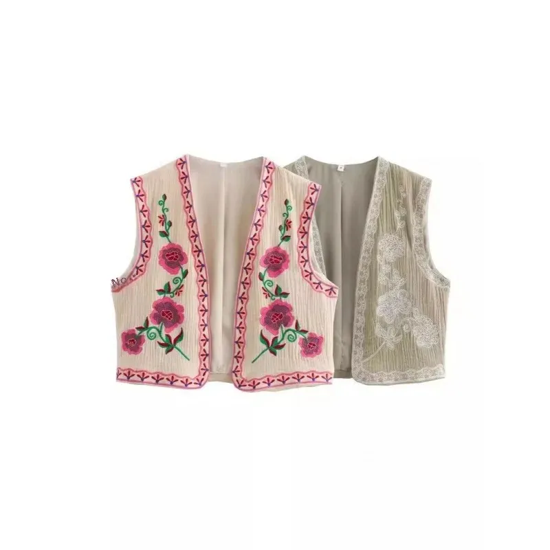 2024 новый стильный жилет с вышивкой женская одежда оптовая продажа ZRA
