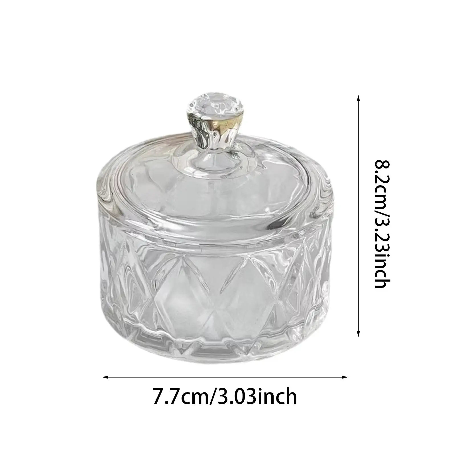 Candy Sweet Jar Vanity Jewelry Box Storage Sugar Bowl Clear Dish for Kitchen Wedding Birthday Restaurant Dining Table