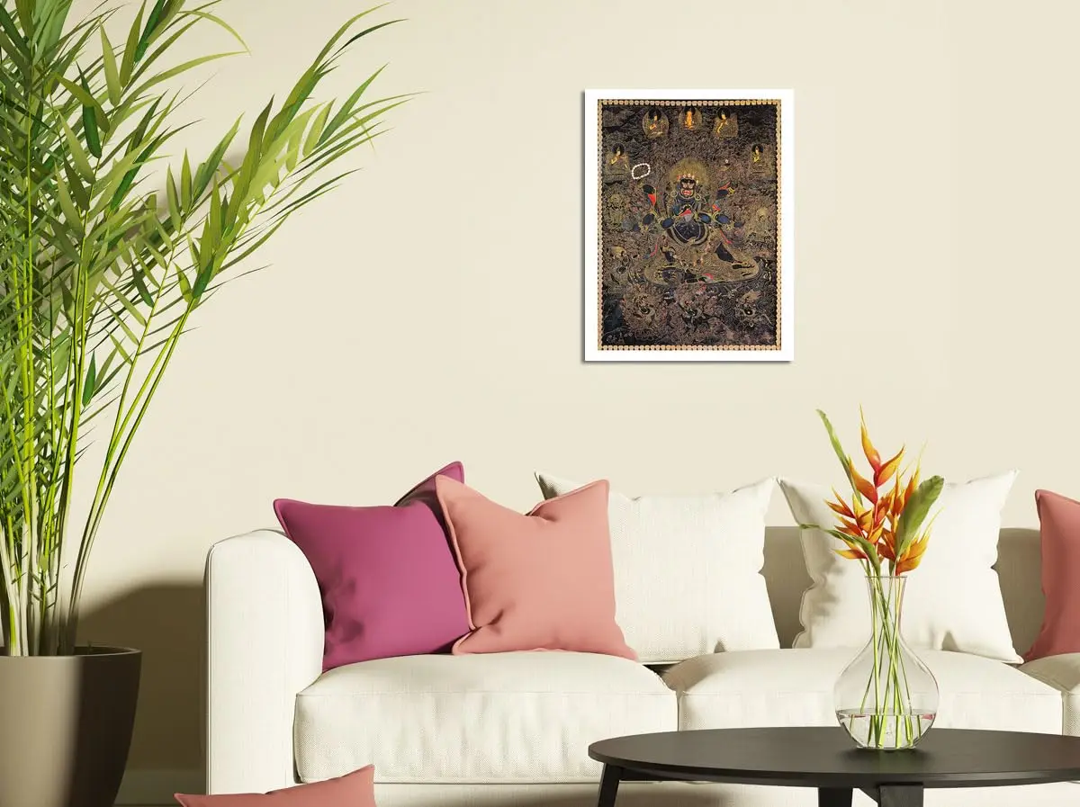 Mahakala - The Great Black Protector of Buddha Tantric Deity-винтажная искусственная буддийская