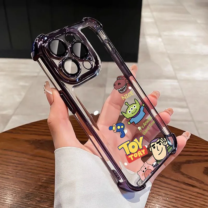 Cartoon Toy Story Phone Case For Samsung S24 S23 S22 S21 S20 FE Note20 Plus Ultra Lite 5G Shockproof Clear Armor Cover