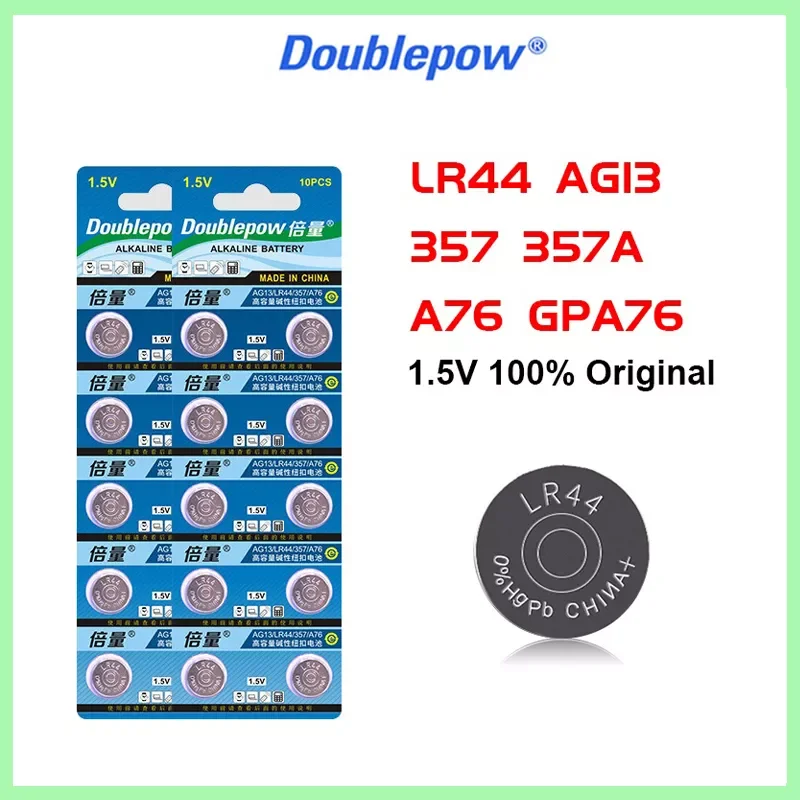 

NEW2023 20pcs Alkaline Button Batteries LR44 AG13 357 357A A76 GPA76 Button cell 1.5V battery For calculators lr44 ag13 Button