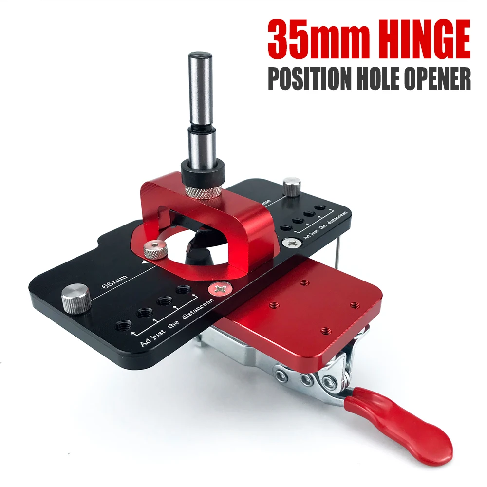 

35mm Hinge Hole Opener Aluminum Alloy Woodworking Hole Drilling Locator Tool Multipurpose Accurate Positioning for Door Cabinets