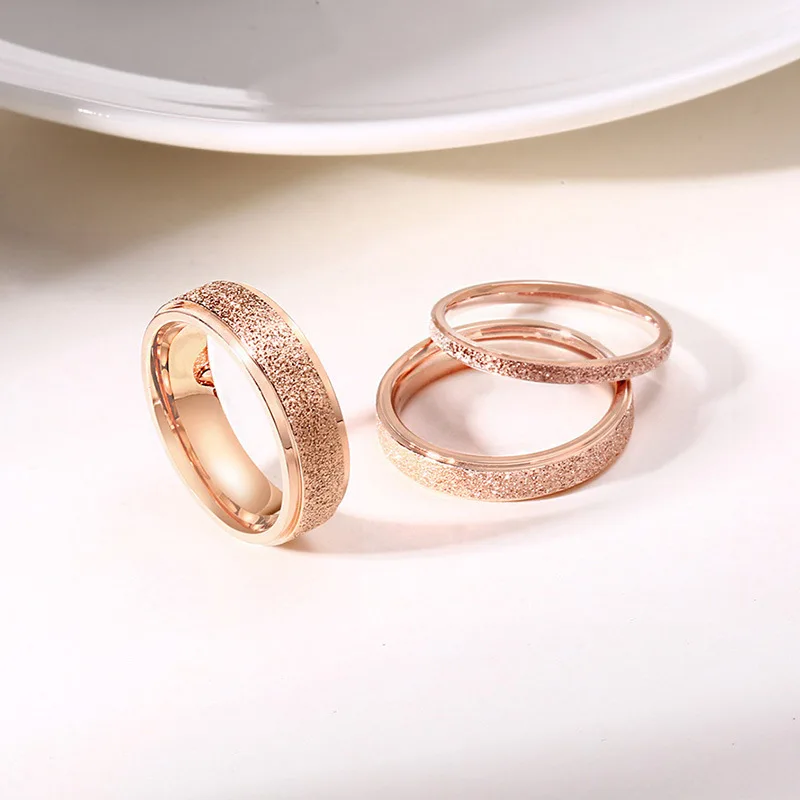 

European&American Style Mar. Promotion Simple 2mm Stainless Steel Sandblasting Non-Fading Couple Rings For Men For Women ZN00054