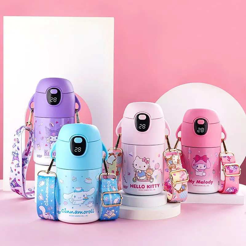 

Kawaii 7-дюймовая Sanrioed My Melody Cinnamoroll Hello kitty аниме смарт-чашка с отображением температуры Милая мультяшная чашка для воды высокого качества