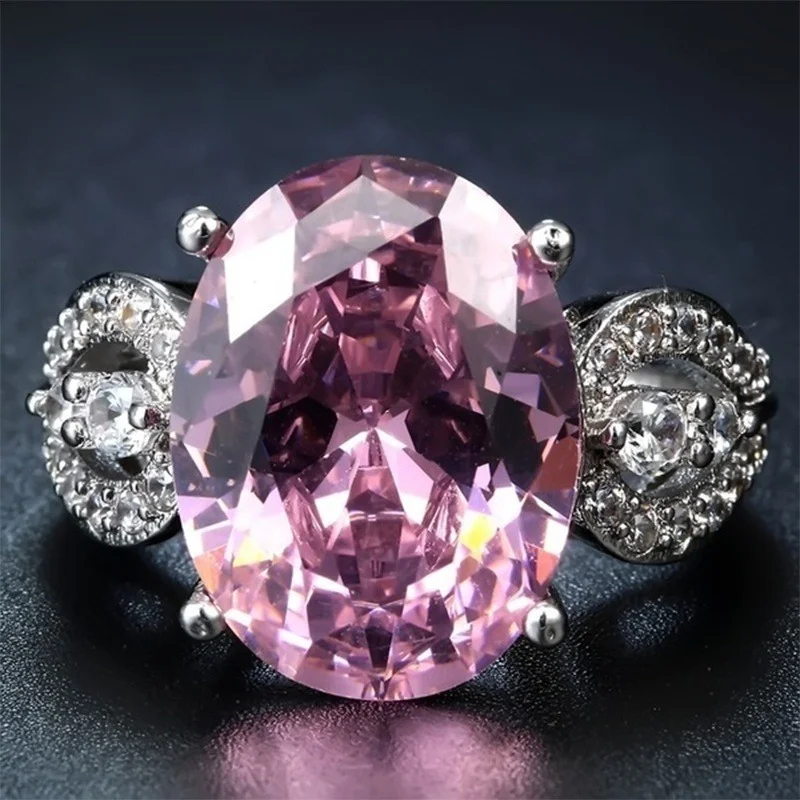 

Fashion Jewelry Pink Kunzite gemstone Ring Size 6-10