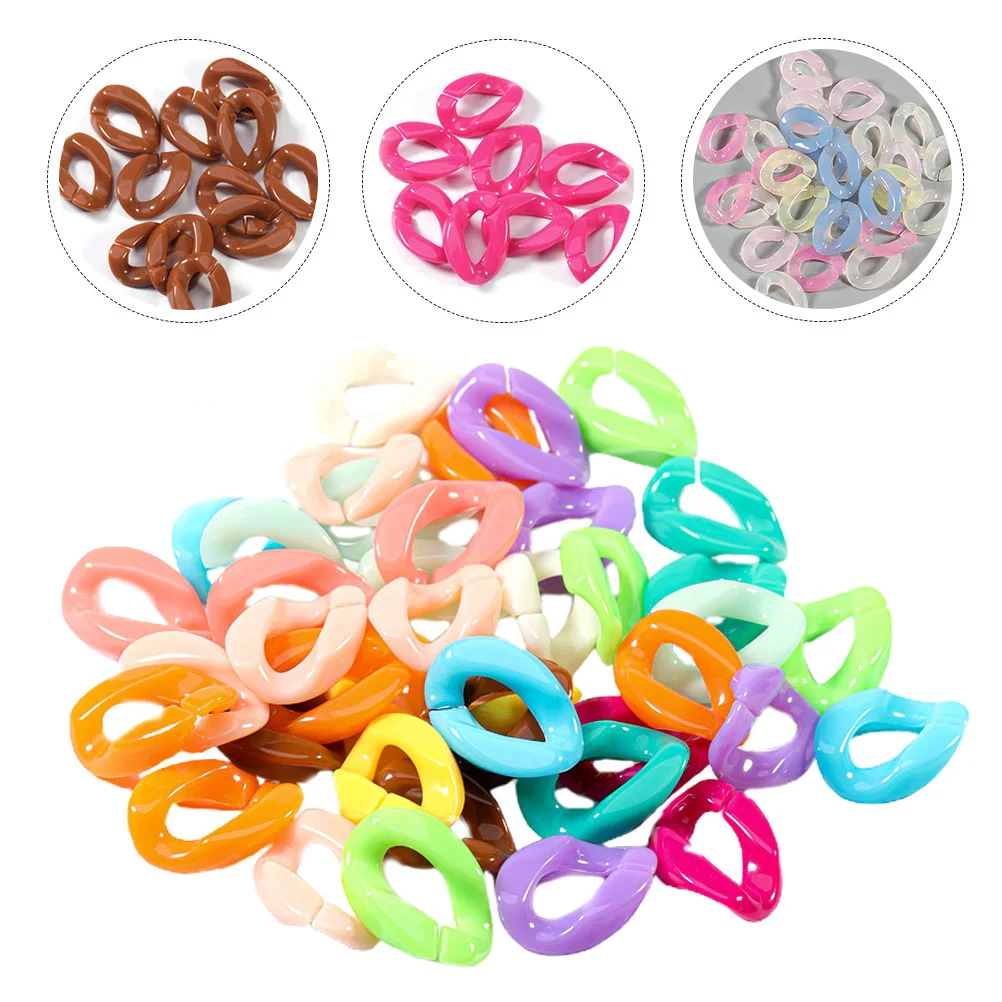 

100pcs Plastic Clip Hooks Chain Links for DIY Craft Chain Strap Jewelry Making