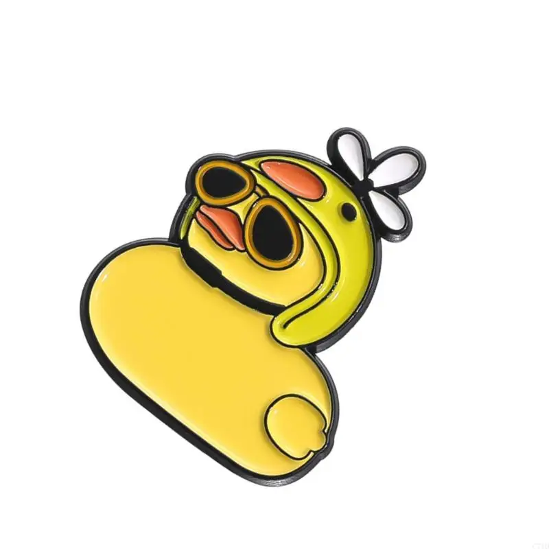 C71d очаровательный маленький утиный металлический брошь с яркими цветами и