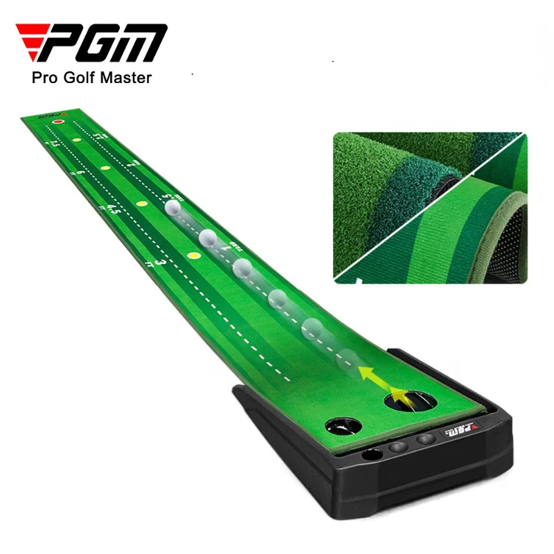 PGM 3 Meter Mini Golf Putting Mat Indoor Home Office Golf Game Auto Return Golf Training Simulator for Putting Practice Aids